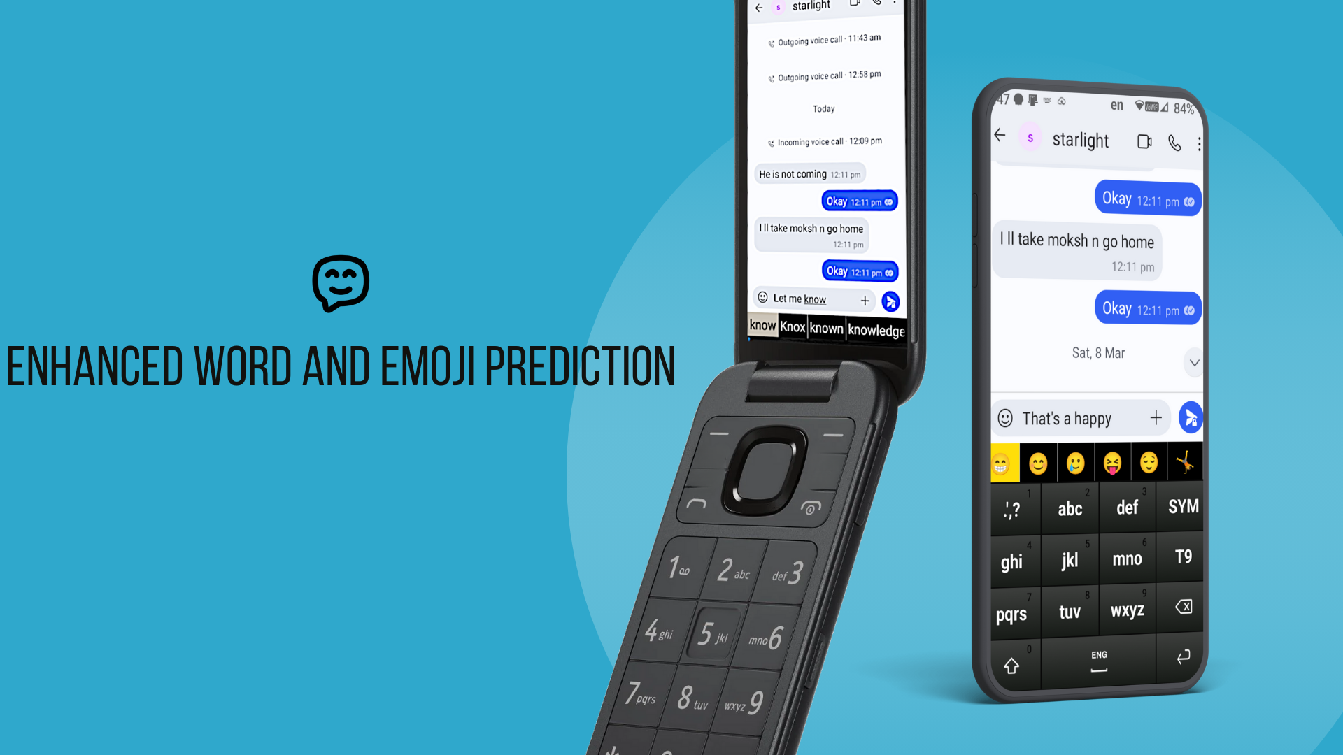 TyNi T9 Keyboard word and emoji prediction
